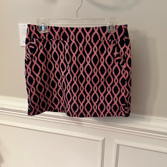 Crown & Ivy Nautical Rope Print Red And Navy Blue Skort. - Picture 3 of 11